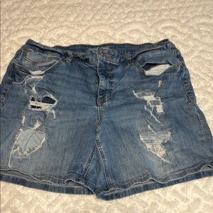 Maurices Blue Distressed Jean Shorts